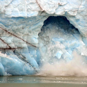 Marjorie Glacier Calving, Glacier Bay, Alaska, Blue Ice Fine Art Photo image 1
