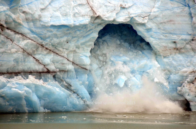 Marjorie Glacier Calving, Glacier Bay, Alaska, Blue Ice Fine Art Photo image 1