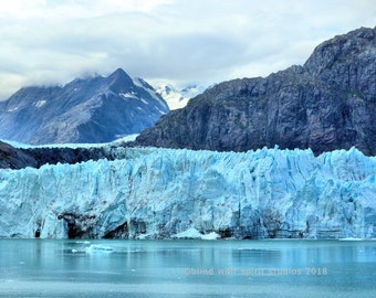 Glacier Photography, Glacier Bay, Alaska, Blue Cool Hues, Nature Photo