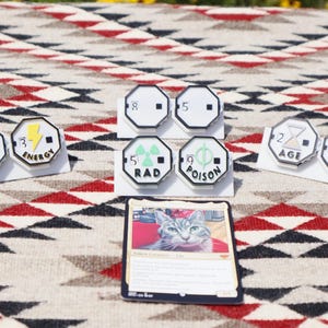 MTG pack of 5 Dial counters (Rad, Poison, Age, Experience, Blank)