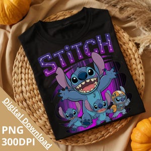 Blue Cartoon Characters PNG | Ohana Means Family PNG | Family Vacation Trip PNG | Live Action Movie Sublimation | Best Day Ever Shirt Design