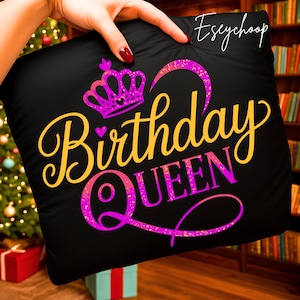 Birthday Queen Png Svg, Sublimation Design, Pink Hearts Png Svg, Birthday Sublimation