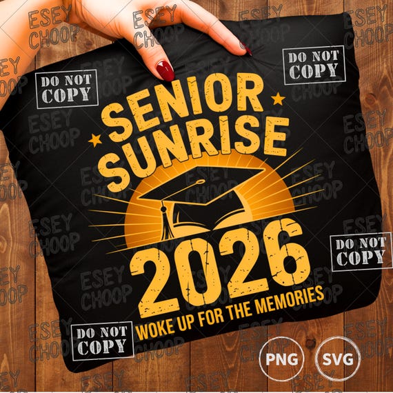 Senior Sunrise 2026 Retro PNG SVG | Woke Up for the Memories Graduation Sublimation | Class of 2026 Shirt Design | Cricut & Silhouette