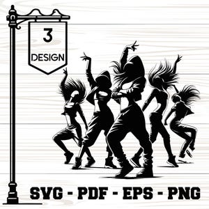 Hip-Hop Dance Girls SVG - PNG - Silhouette Design for Sublimation, Stickers,  Cutting | Perfect for DIY Projects & Apparel,instant download