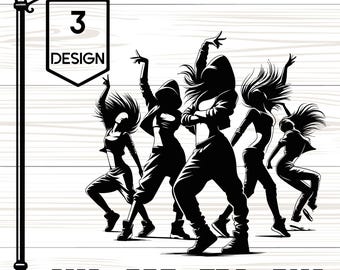 Hip-Hop-Tanzerin SVG, Gravurdatei für Lasergeräte, Clipart für Cricut, Sublimation [4]