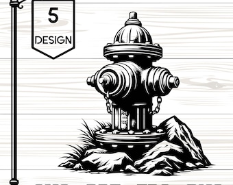 Feuer Hydrant SVG-Datei: Feuerwehrmann Clipart, Sublimation Design digitaler Download [3]