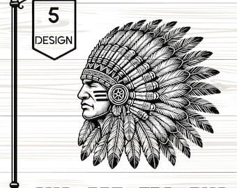 Tribal Warrior Silhouette SVG, Engraving File for Laser Machines, Clipart for Cricut, Sublimation [1]