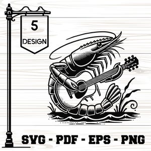 Guitar Shrimp SVG: Music Lover Clipart for Cricut (Digital Download)