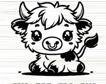 Bébé vache SVG, fichier de gravure pour Machines laser, des cliparts pour Cricut, sublimation