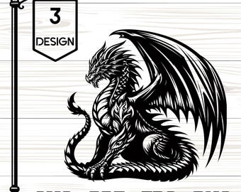 Fierce Dragon SVG, Engraving File for Laser Machines, Clipart for Cricut, Sublimation