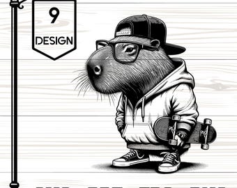 Kapybara SVG, Gravyrfil för Lasermaskiner, Clipart för Cricut, Sublimering [43]