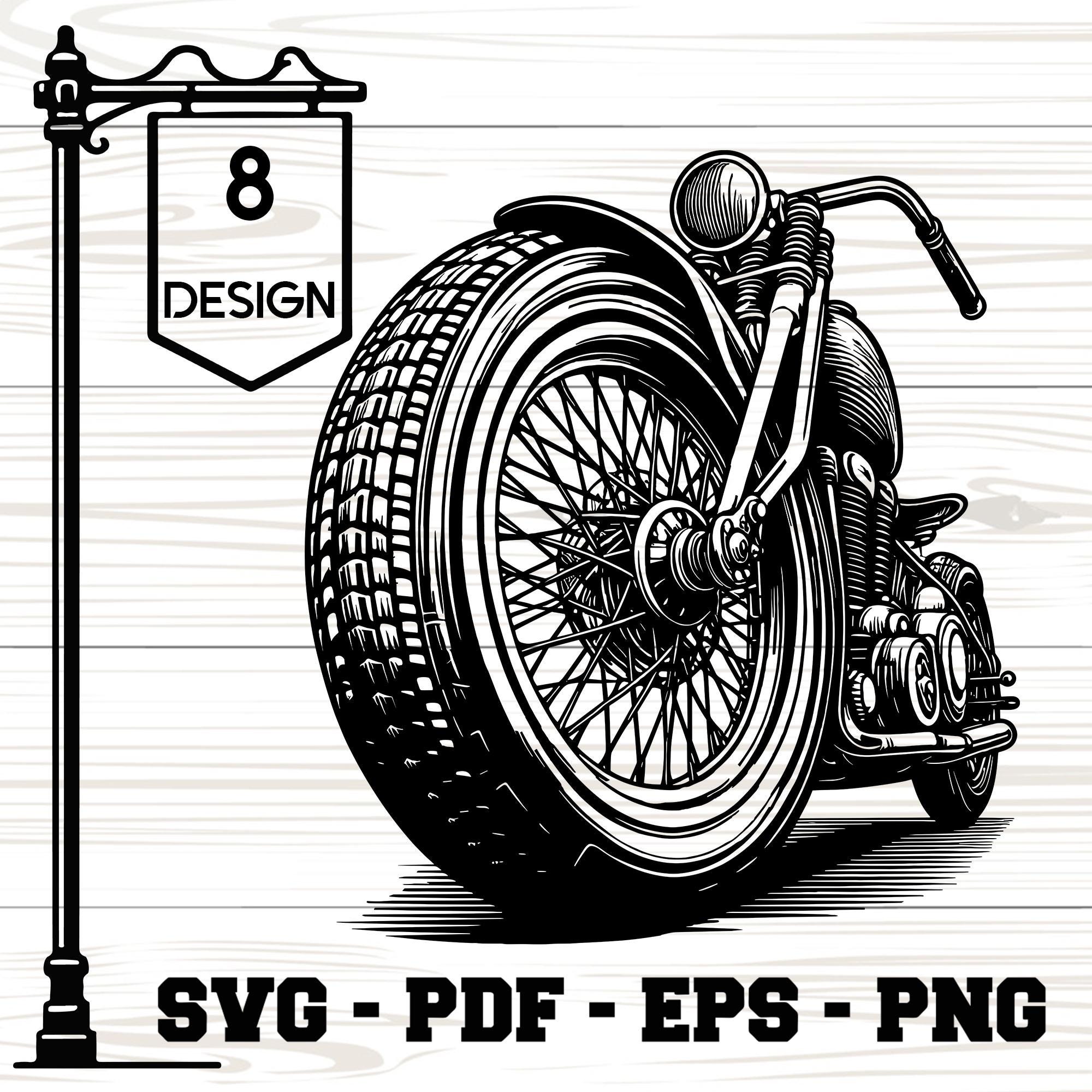 Arte lineal de motocicletas - Etsy México, image size:2000x2000