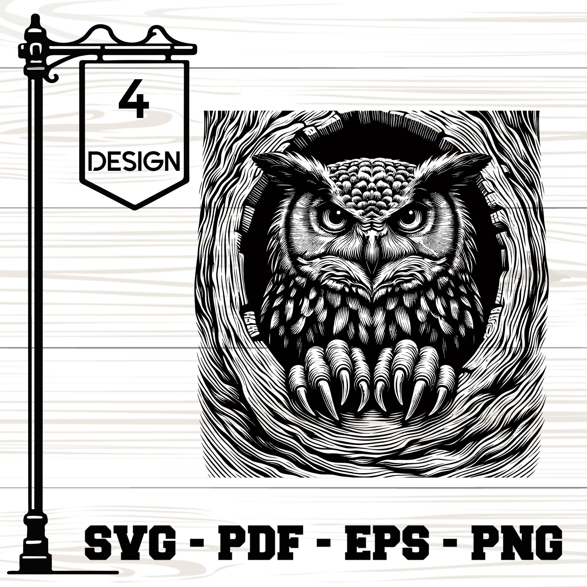 Owl Line Art SVG: Engraving & Sublimation Design (Digital Download)