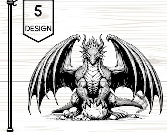 Fierce Dragon SVG, Engraving File for Laser Machines, Clipart for Cricut, Sublimation