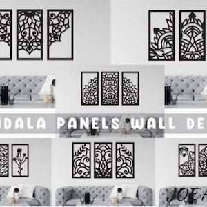 Mandala Wall Panels SVG | Laser Cut Bundle | Home Decor | Glowforge & CNC Ready | Mandala Art Cut Files | DIY Wall Art sVG