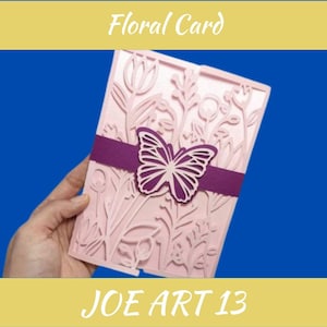 Floral Card SVG Template, Paper Craft, Intricate Floral Design, Butterfly Cut, Ribbon Closure, Wedding, Mother’s Day, Birthday, DIY Craft