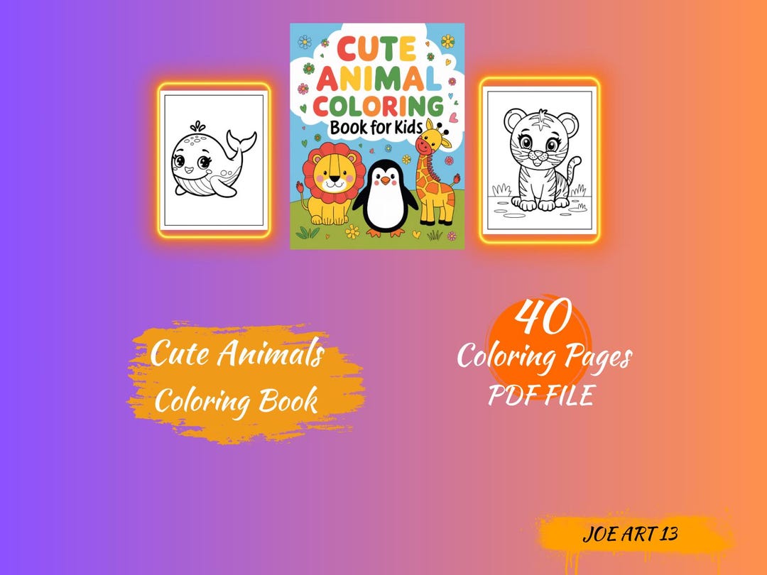 40 Cute Animals Coloring Pages for Kids,fun and Easy Printable Pdf ...