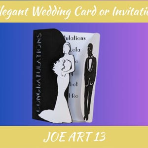 Cartão de casamento elegante SVG | Modelo de convite gate-fold | Cricut Silhouette Ready | Cartão de parabéns para casamento, modelo de cartão de casamento