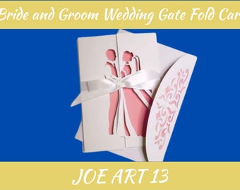 Bride and Groom Wedding Gate Fold Card SVG,Elegant Wedding Invitation,DIY Template,Envelope Template,Easy to Use, Cutting Machine Compatible