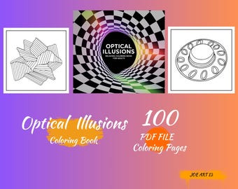 Optical Illusions Coloring Book: 100 Mind-Bending Designs (Digital Download)
