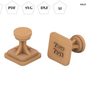 スタンプハンドルレーザーカットファイル SVG DXF pDF aI cDR | Glowforge対応 | Cricut & Silhouette対応 | デジタルダウンロード