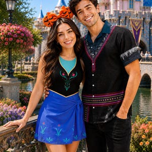 Princess Anna Costume Dress Skirt, Kristoff Costume Hawaiian Shirt, Frozen Family Matching Outfit, Frozen Halloween Party Cosplay