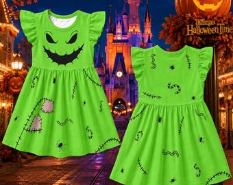 Halloween Oogie Boogie Ruffle Dress, Nightmare Before Christmas Dress, Oogie Boogie Halloween Costume Cosplay, WDW Trick or Treat Outfits