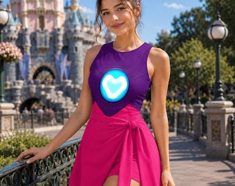 Halloween Marvel Ironheart Costume Wrap Skort Dress, Iron Man Hulk Halloween Cosplay, Superhero Costume Outfits, Women Superhero Dress