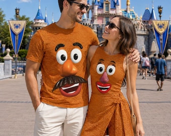 Mr Potato Mrs Potato Head Couple Matching Outfits, Mr Potato Head Wrap Skort Dress, Toy Story Costume Cosplay, Mr Potato Costume Shirt
