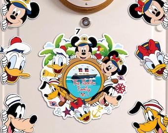 Imán personalizado de Disney Cruise Line, imán personalizado de Mickey y sus amigos para viajes familiares en crucero, imán de Disney Wish Dream Fantasy para cruceros Disney.