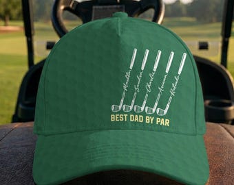 Gorra de golf personalizada para hombre, gorra personalizada "El mejor papá" de Par Cap, regalo para el Día del Padre para el abuelo, gorra de golf con el nombre de papá, gorra de golf personalizada para él.