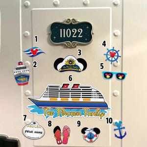 Custom Mickey Cruise Captain Hat Sign Group Magnet, Personalized Mickey Mouse Cruise Magnet, Stateroom Door Decor, Custom Disney Magnet