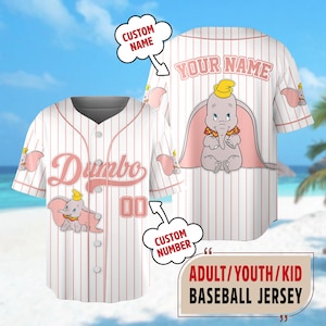 Custom Dumbo Baseball Jersey, Dumbo Baseball Jersey Team, Dumbo Birthday Gifts For Fans, Elephant Magic Kingdom Family Trip Shirt