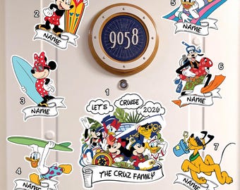 Custom Let's Cruise Mouse 2026 Magnets, Cruise Door Magnets, Mouse & Friends Cruise Ship Magnet, Cartoon Stateroom Decor