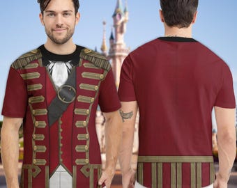 Captain Hook Suit Costume 3D Shirt, Captain Pirate Magic Movie Halloween Costume Cosplay, Villain Captain Family Vacation Matching Shirt
