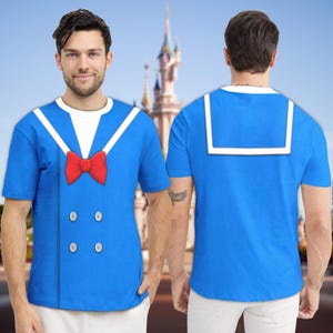 Donald Duck Unisex Shirt, Animated Duck Blue Suit 3D Costume Cosplay T-Shirt, Mouse's Friend Halloween Costume For Family Group T Shirt bild 1