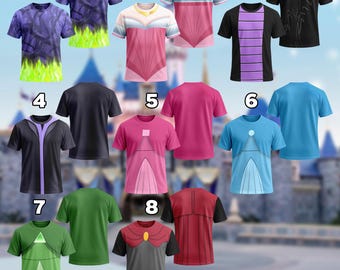 DN Aurora Maleficent Fauna Flora Costume T-Shirt, Sleeping Beauty Cosplay Costume Shirt, Characters Cosplay Tee, Halloween Costume Shirt