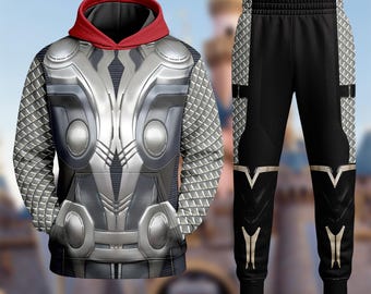 Sudadera con capucha 3D de Thor Asgard, sudadera de cosplay de Señor del Trueno, sudadera 3D de disfraz de película de superhéroe, conjunto de superhéroe con estampado integral