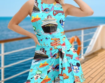 Falda de tenis para cruceros de Disney, vestido de tenis para cruceros de Mickey, falda pantalón de tenis para viajes de verano de Mickey y sus amigos, vestido de Disneyland Cruise Line