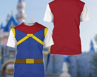 The Snow White Prince Costume T-shirt, Prince Florian Cosplay Costume Tee, Snow White Character All Over Print Shirt, Snow White 3D T-Shirt