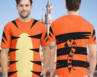 Tigger Halloween 3D T-Shirt, Winnie the Pooh Halloween Costume For Family Group T Shirt, Tigger Animal Halloween Cosplay Costume Tee