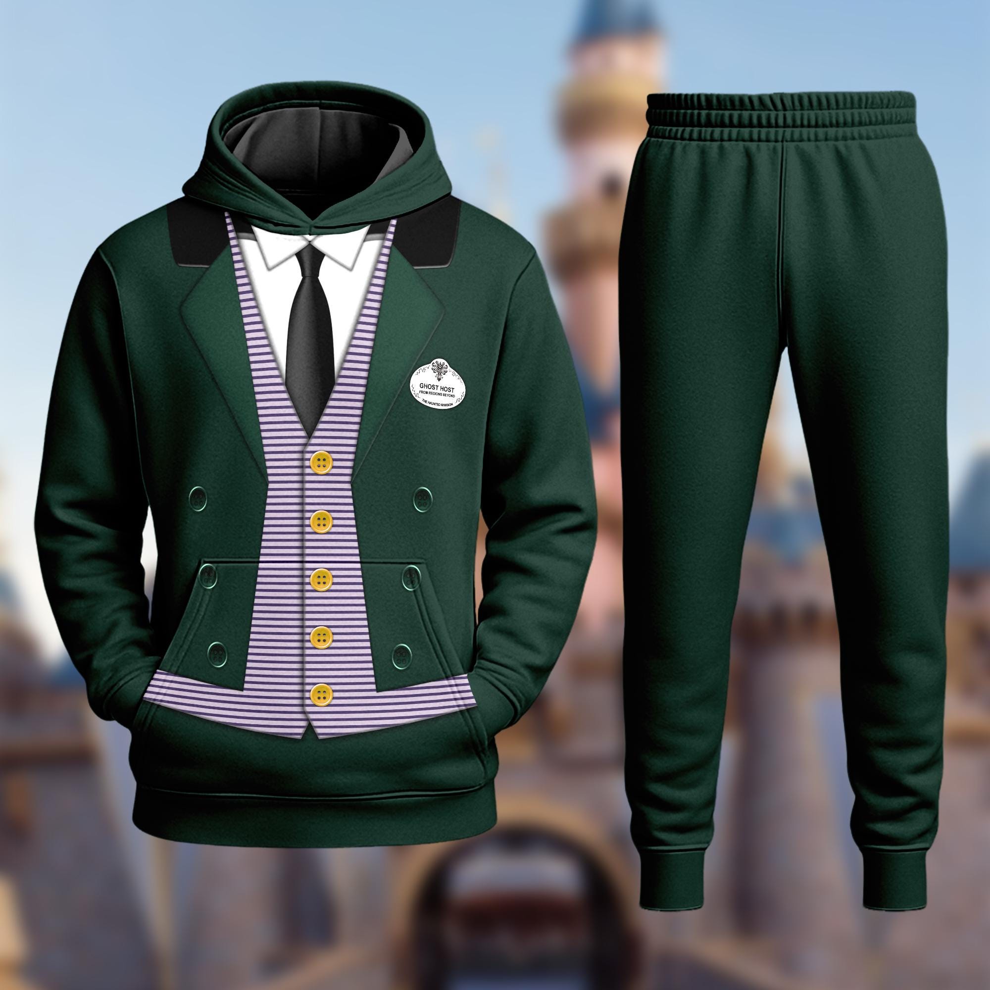 Discover Haunted Men Butler Hoodie & Joggers Set, Haunted Mansion Halloween Hoodie Costume For Family Group Hoodie, Horror Movie Hoodie