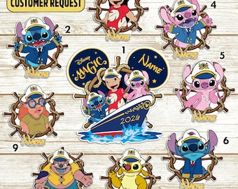 Custom Lilo and Stitch Disney Cruise Magnet, Ohana Means Family Stitch Magnet, Disney Family Cruise Ship Stateroom Door, Stitch Cruise Decor