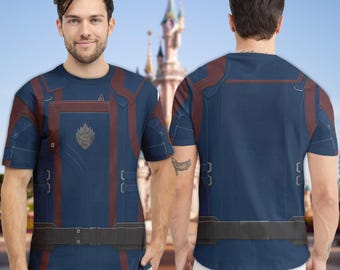 Camiseta inspirada en el uniforme de Guardianes de la Galaxia, camiseta de cosplay de Guardianes de la Galaxia, camiseta de Halloween con estampado integral de superhéroes