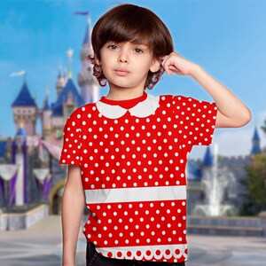 Minnie Mouse 3D Costume Cosplay T-Shirt, Minnie Halloween Shirt, Mickey Minnie All Over Printed Trip Shirt, Minnie Mouse Birthday Girl Gift 画像 2