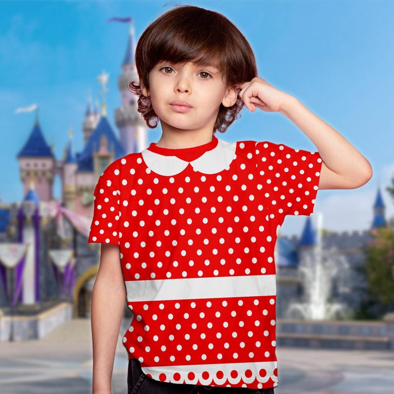 Minnie Mouse 3D Costume Cosplay T-Shirt, Minnie Halloween Shirt, Mickey Minnie All Over Printed Trip Shirt, Minnie Mouse Birthday Girl Gift 画像 2