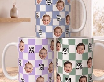 Best Dad Ever Custom Baby Photo Mug, Father's Day Gift, First Time Daddy Appreciation, Dad's Birthday Present, Personalized Photo Dad Mug