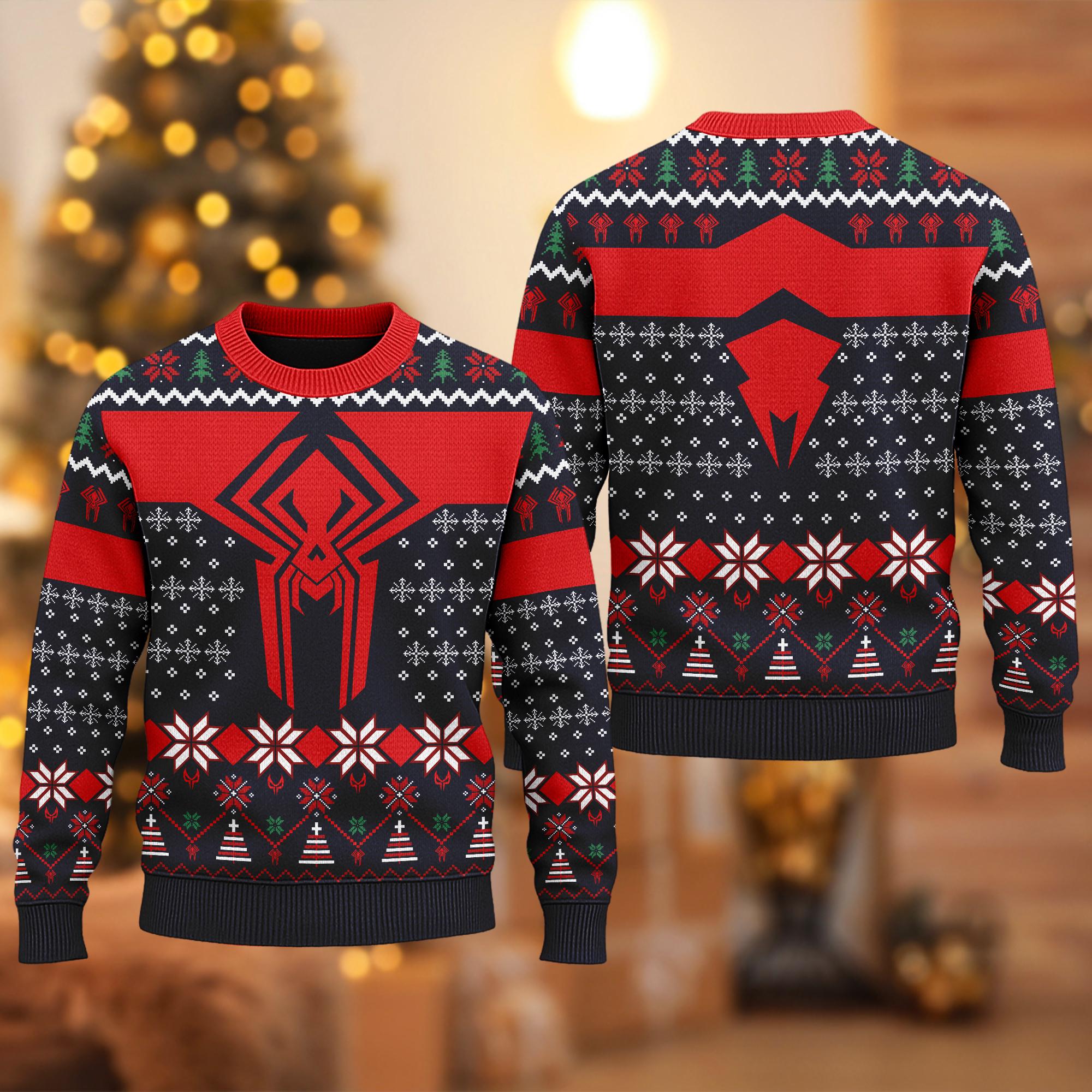 Discover Superhero Christmas Ugly Sweater, Spider-Man Ugly Christmas Sweater, Superhero Xmas Sweatshirt, Marvel Christmas Gift For Men Women Kid