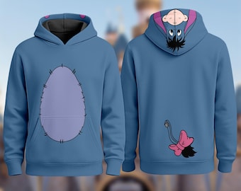 Eeyore Donkey 3D Costume Shirt, Halloween Costume For Family Group Hoodie, Winnie The Pooh Family Trip Sweatshirt, Christmas Gift