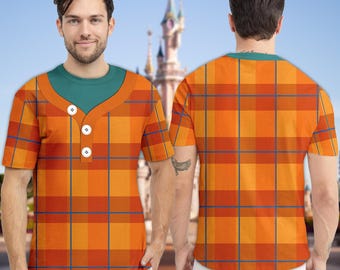 Camiseta de Ralph el Demoledor para Halloween, disfraz para grupo familiar, estampado de cuadros naranjas de Big Man, disfraz de la película Running 3D.